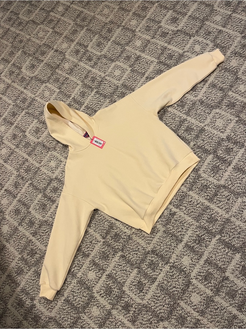 Edikted Cropped Hooded Sweatshirt - Cream